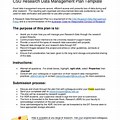 Research Data Management Plan Template