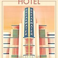 Retro Building Poster Graphic Design