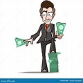 Rich Man with Giant Coat Cartoon