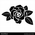 Rose Leaves Vector Art Black and White