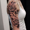 Rose Upper Arm Tattoo Drawing