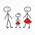 Stick Figure Family 1 Child