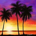 Sunset Beach Art Paintings