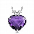 Swarovski Crystal Purple Heart Necklace