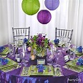 Sage Green and Purple Party Decorations Clip Art