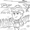 Safari Girl Coloring Page