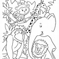 Safari Jungle Animals Coloring Pages