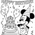 Safari Mickey Mouse Birthday Coloring Pages