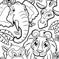 Safari Themed Coloring Pages