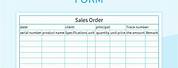 Sales Order Form Template Excel