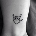 Sign Language I Love You Heart Tattoo