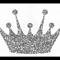 Silver Glitter Crown Clip Art