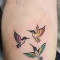 Simple Line Hummingbird Tattoo