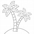 Small Palm Tree Coloring Page