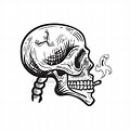 Smoke Ghost Skull Drawings