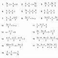 Solving Equations with Algebraic Fractions Worksheet