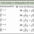 Solving Equations with Fractions TES Worksheet