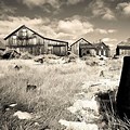 Spooky Ghost Town Black and White