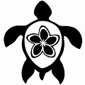 Turtle Flowers Clip Art Black and White