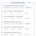 Two-Step Equations Worksheet MCQ Questions