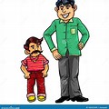 Tall and Short Person Cartoon