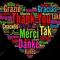 Thank You in Different Languages Word Cloud Heart