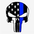 Thin Blue Line Punisher Skull SVG