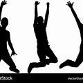 Three People Jumping Drawing