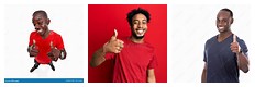 Thumbs Up Black Man with Red T-Shirt