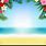 Tropical Beach Border Clip Art