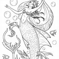 Under the Sea Mermaid Adult Coloring Pages