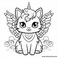 Unicorn Baby Cat Coloring Pages Christmas