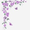 Vine Purple Flower Side Page Border