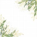 Watercolor Leaves Background Border