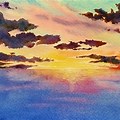 Watercolor Painting Sunset Tutorials