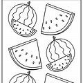 Watermelon Coloring Page by Numbers