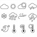 Weather Icon Black and White Chance of Snow Thin Line