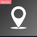 White Map Pin Vector