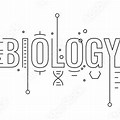 White Outline Biology Word