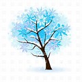 Winter Tree Clip Art Blue