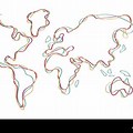 World Map Abstract Image Line Art