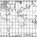 World Map Outline with Latitude and Longitude