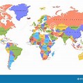 World Map Solid Color Political