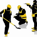 Yellow Background with Worker Clip Art