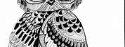 Zentangle Owl Coloring Pages