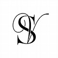 vs Letters Logo Calligraphy