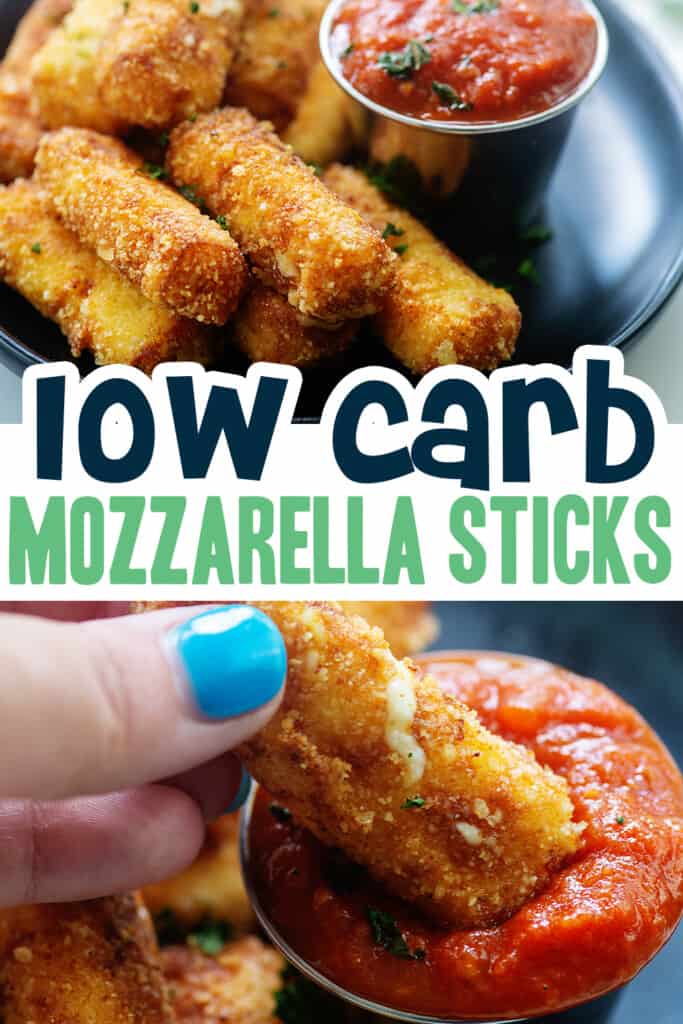 collage of mozzarella stick images for Pinterest.