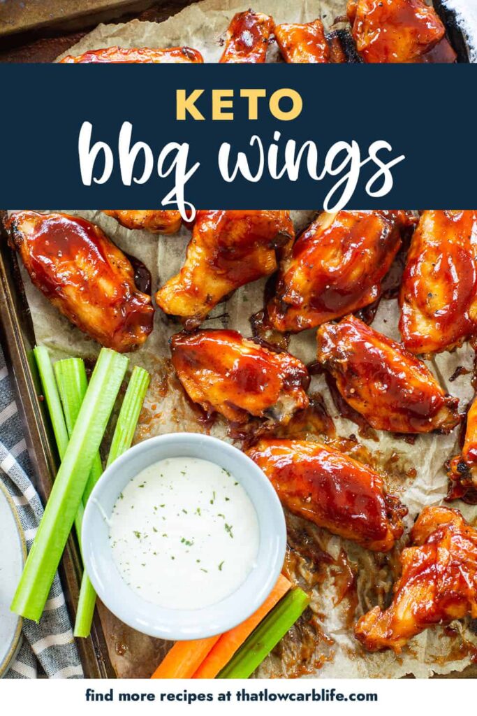 Overhead view of wings on baking sheet.