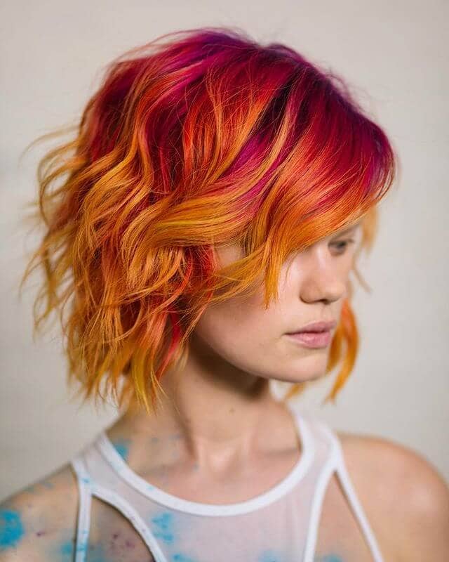 Fall Flame Short Bob Hairstyle