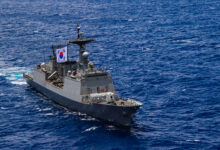 Republic of Korea navy Chungmugong Yi Sun-sin-class destroyer ROKS Chungmugong Yi Sun-sin (DDH 975) sails during the at-sea phase of Exercise Rim of the Pacific (RIMPAC) 2024. Twenty-nine nations, 40 surface ships, three submarines, 14 national land forces, more than 150 aircraft and 25,000 personnel are participating in RIMPAC in and around the Hawaiian Islands, June 27 to Aug. 1. The world’s largest international maritime exercise, RIMPAC provides a unique training opportunity while fostering and sustaining cooperative relationships among participants critical to ensuring the safety of sea lanes and security on the world’s oceans. RIMPAC 2024 is the 29th exercise in the series that began in 1971. (U.S. Navy photo by Mass Communication Specialist 2nd Class Terrin Hartman)